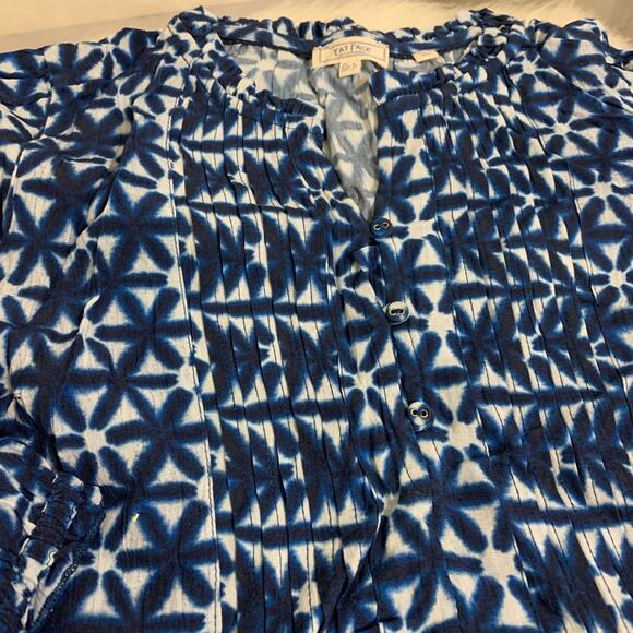 FAT FACE MAYE Indigo Blue SHIBORI PATCH Dress Sz 4 NWOT - Picture 3 of 11